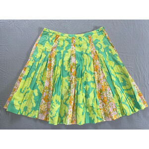 Elevenses Side Zip Stretch Cotton Ruffle Skirt. Bright Floral, Size 10. Read.